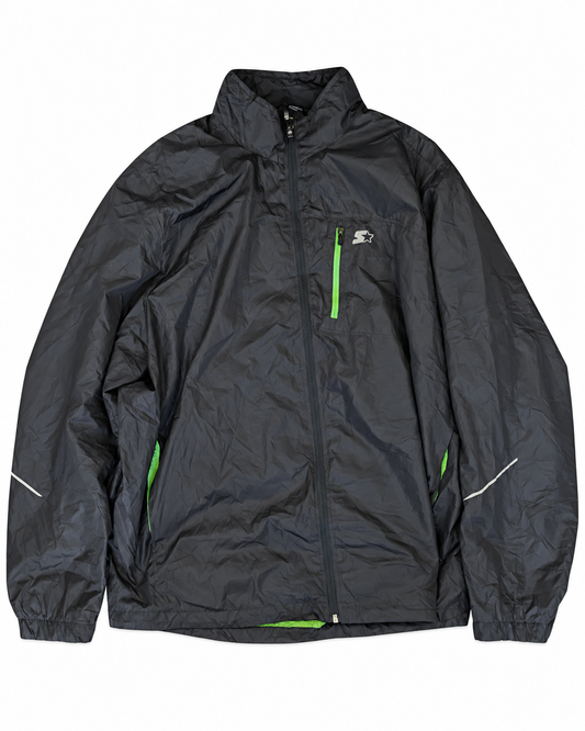 Schwarze Windjacke mit Neon-Details | 3XL