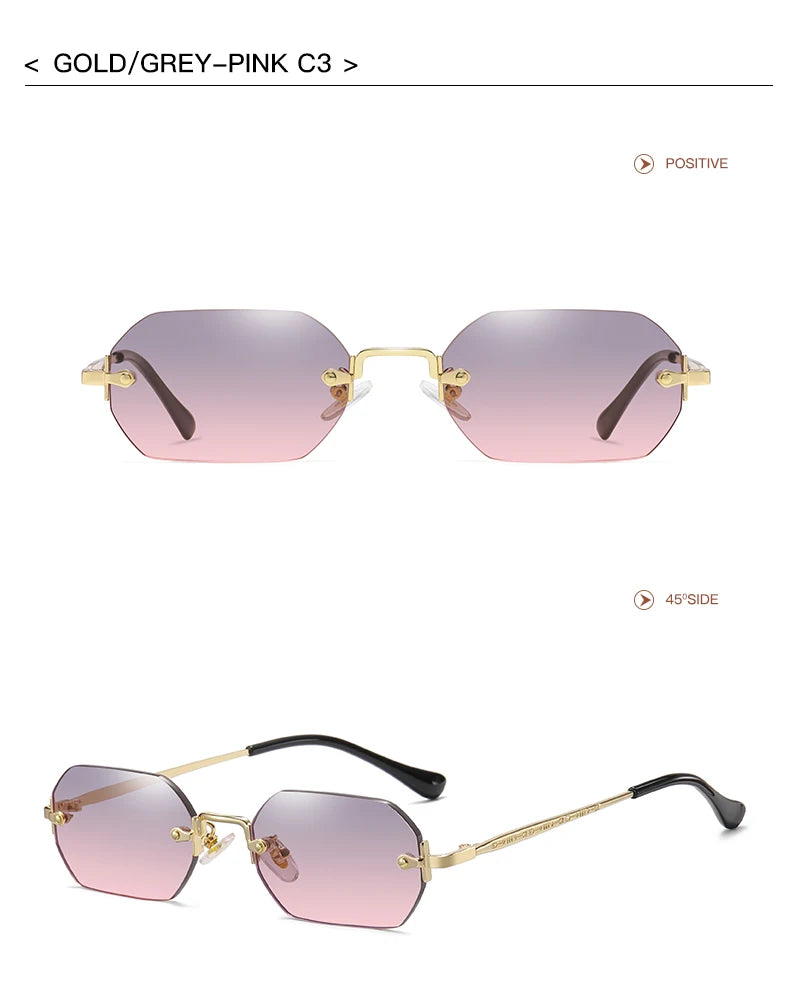 Ramitos Polygon Sonnenbrille - rahmenloser Retro-Look