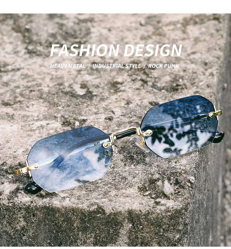 Ramitos Polygon Sonnenbrille - rahmenloser Retro-Look