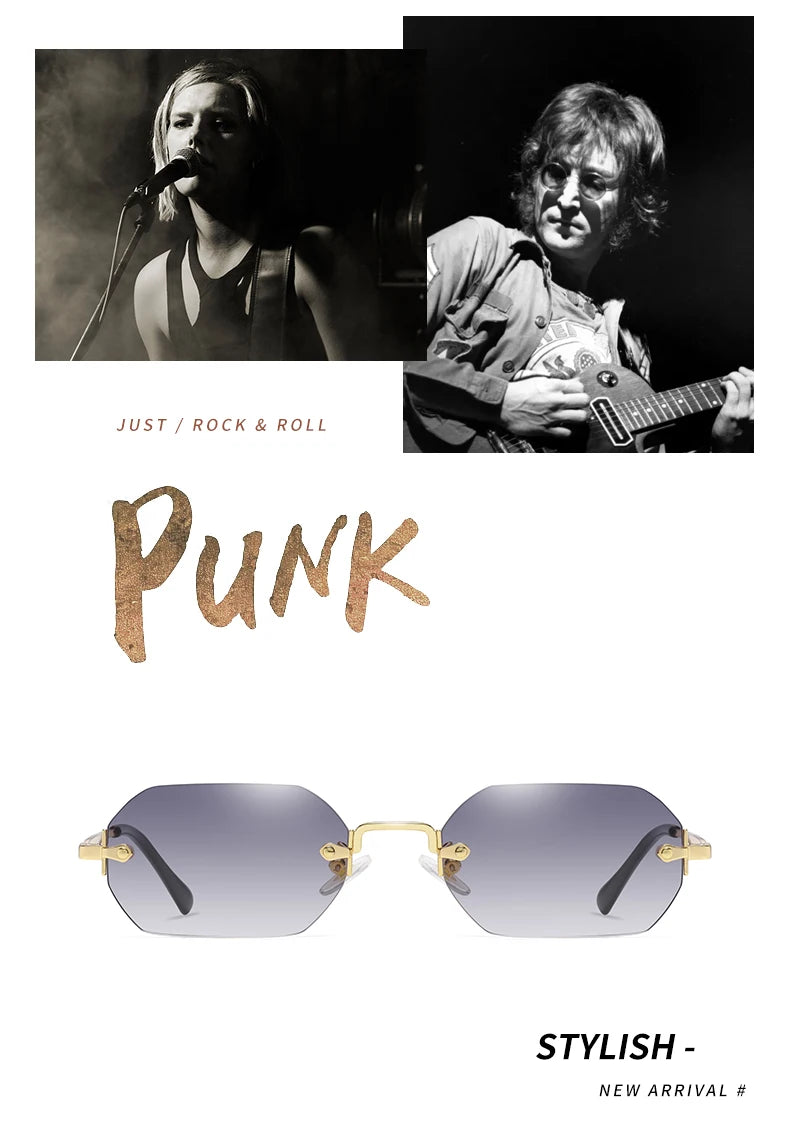 Ramitos Polygon Sonnenbrille - rahmenloser Retro-Look