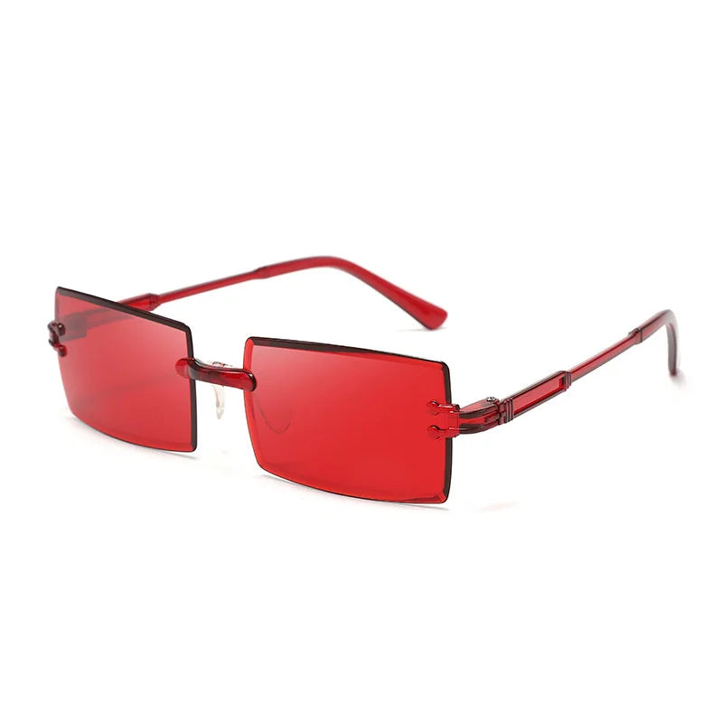 Trendige Rahmenlose Designer Sonnenbrille – UV400 Square Shades für Damen & Herren