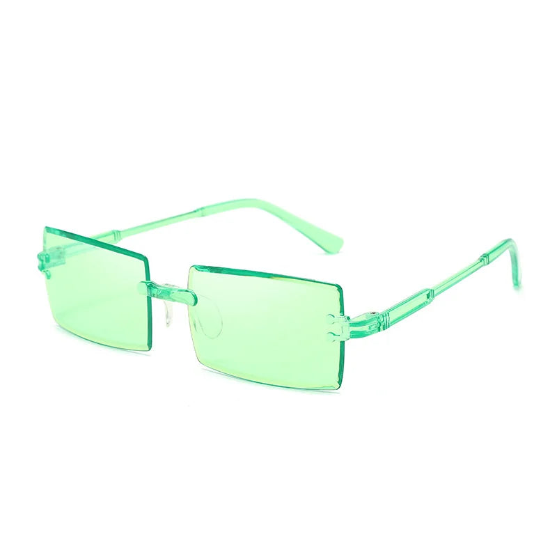 Trendige Rahmenlose Designer Sonnenbrille – UV400 Square Shades für Damen & Herren