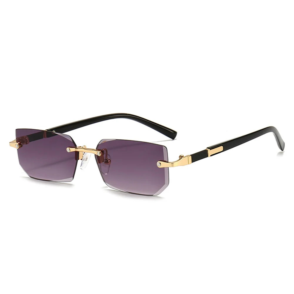 Trendige Rahmenlose Designer Sonnenbrille – UV400 Square Shades für Damen & Herren