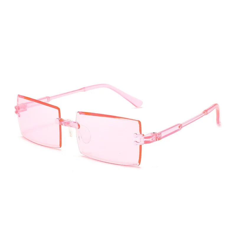 Trendige Rahmenlose Designer Sonnenbrille – UV400 Square Shades für Damen & Herren