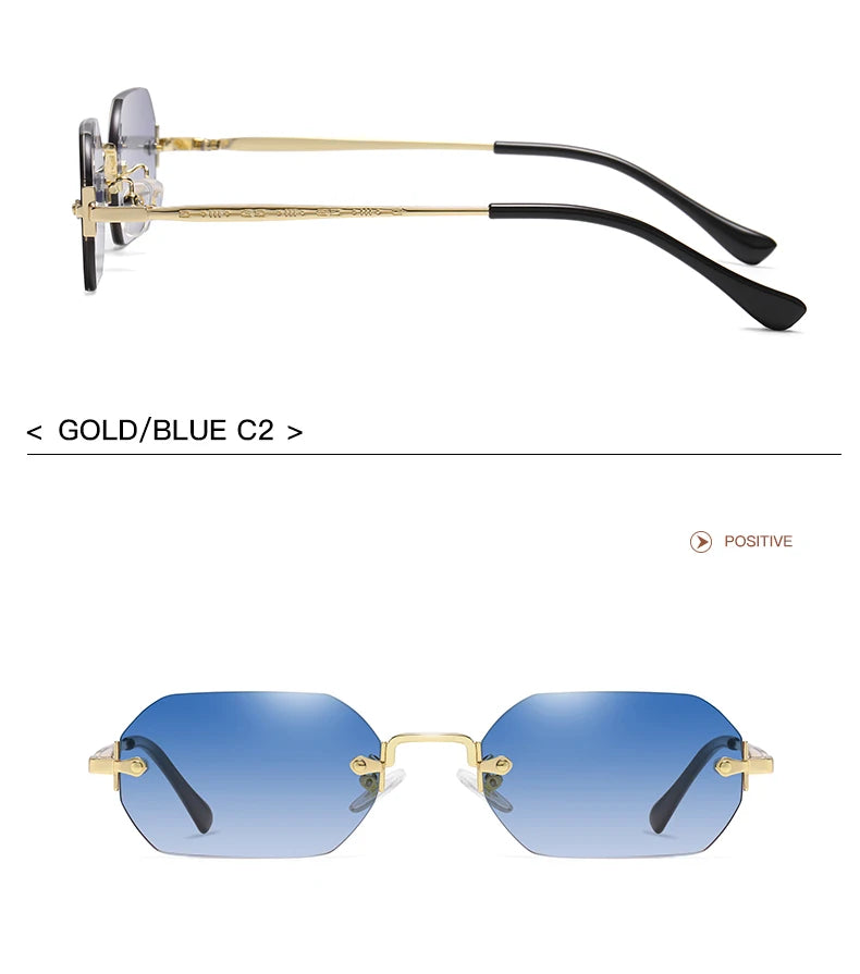 Ramitos Polygon Sonnenbrille - rahmenloser Retro-Look