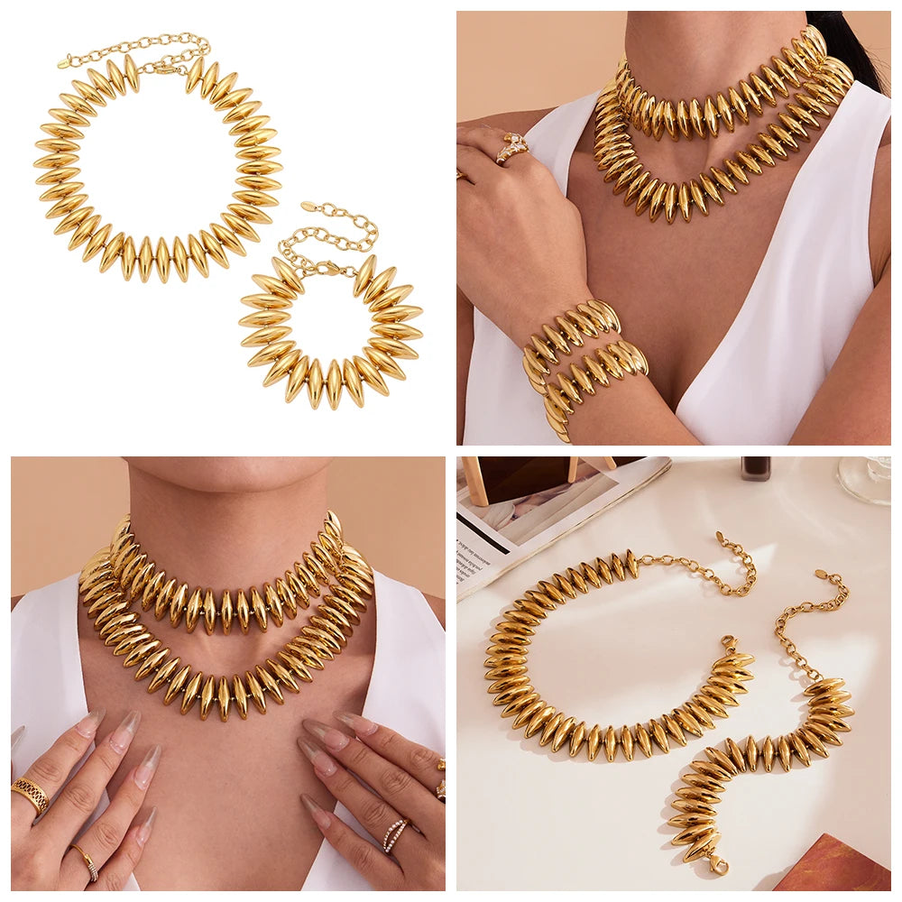 Gold Halskette und Armband Set von Ramitos