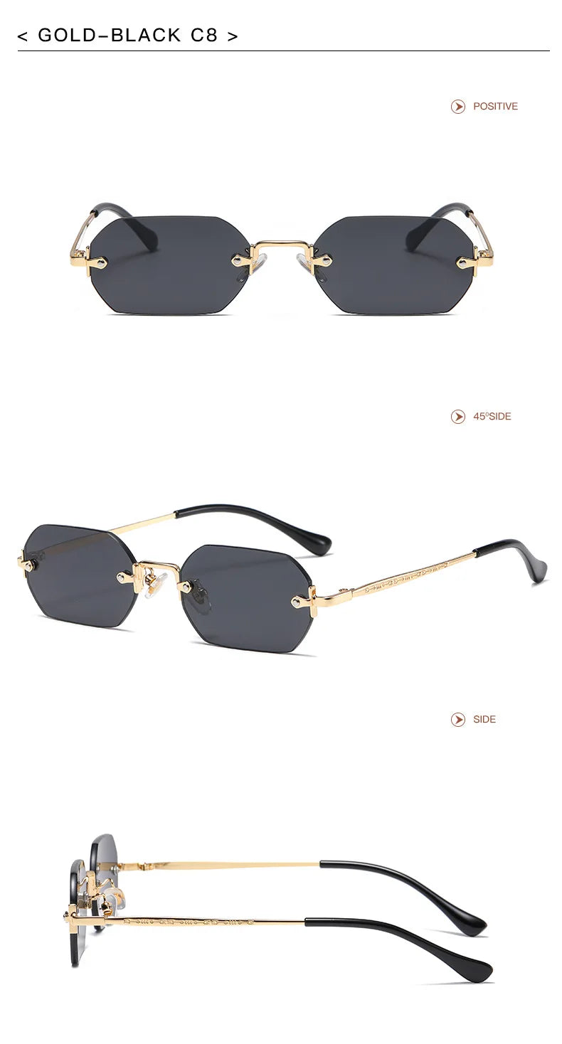 Ramitos Polygon Sonnenbrille - rahmenloser Retro-Look