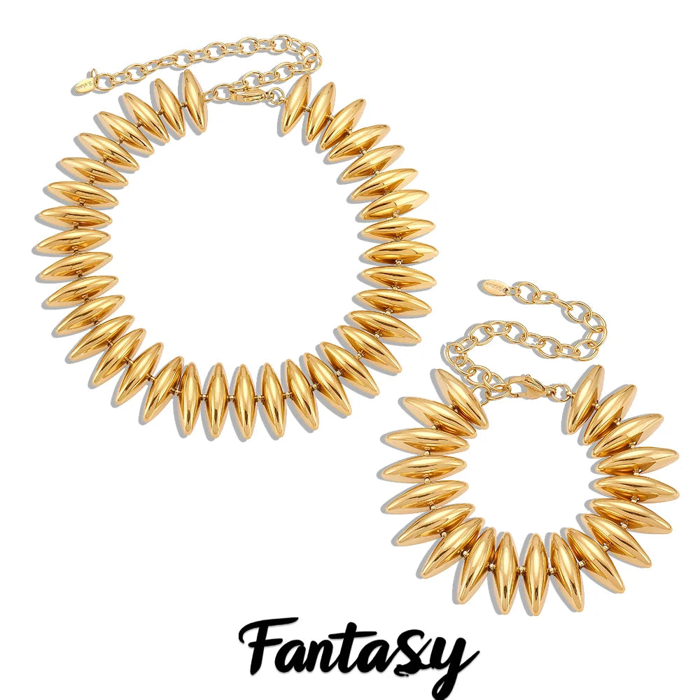 Ramitos Edelstahl Schmuck Set Gold Silber Premium Accessoire