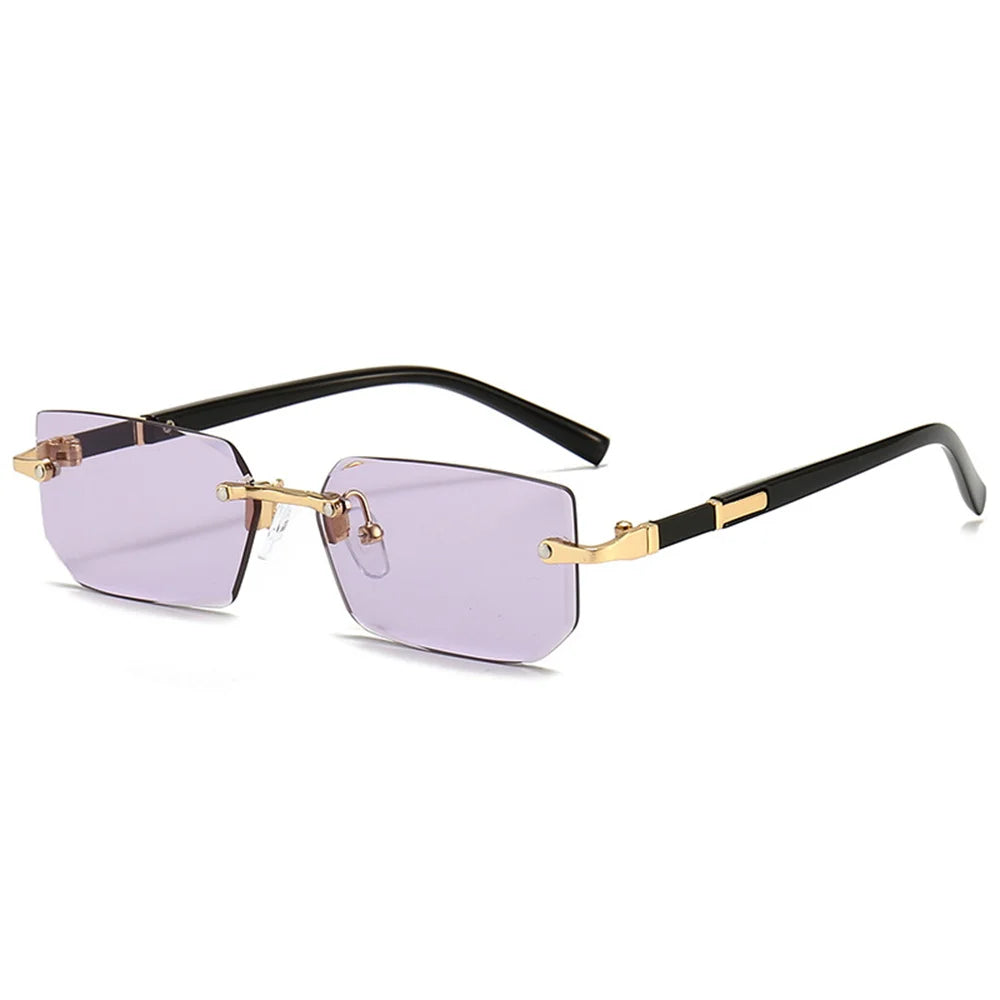 Trendige Rahmenlose Designer Sonnenbrille – UV400 Square Shades für Damen & Herren