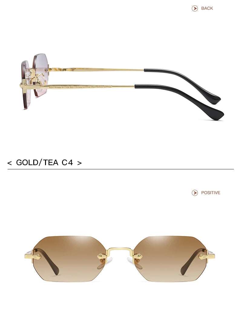 Ramitos Polygon Sonnenbrille - rahmenloser Retro-Look
