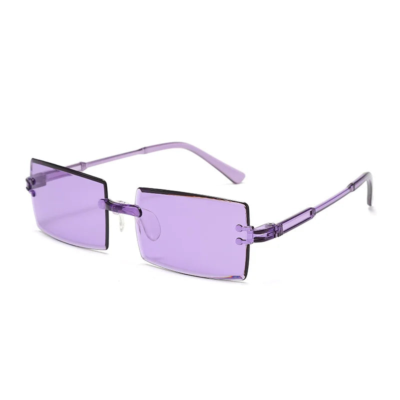 Trendige Rahmenlose Designer Sonnenbrille – UV400 Square Shades für Damen & Herren