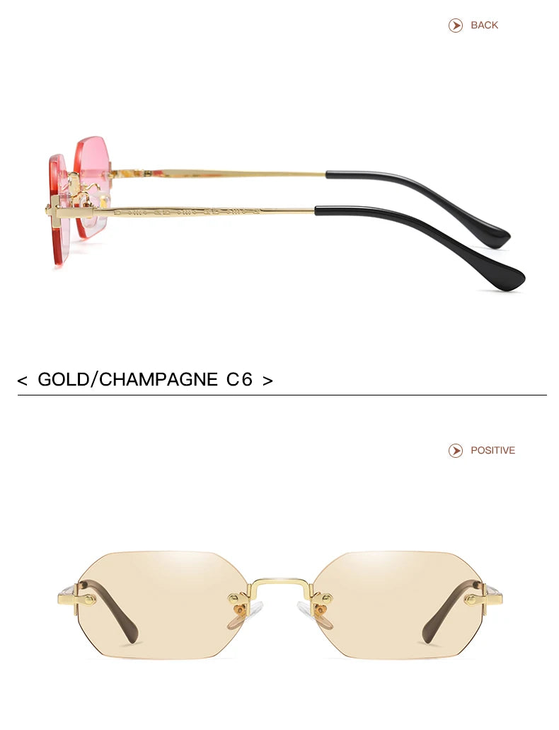 Ramitos Polygon Sonnenbrille - rahmenloser Retro-Look