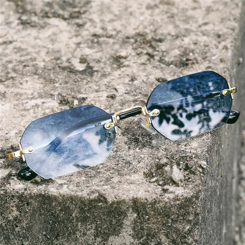 Ramitos Polygon Sonnenbrille - rahmenloser Retro-Look