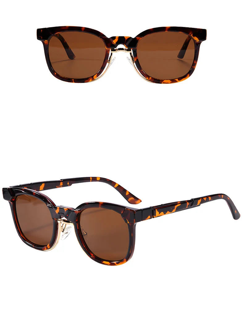 Dunkelgrüne Retro Sonnenbrille Detailbild