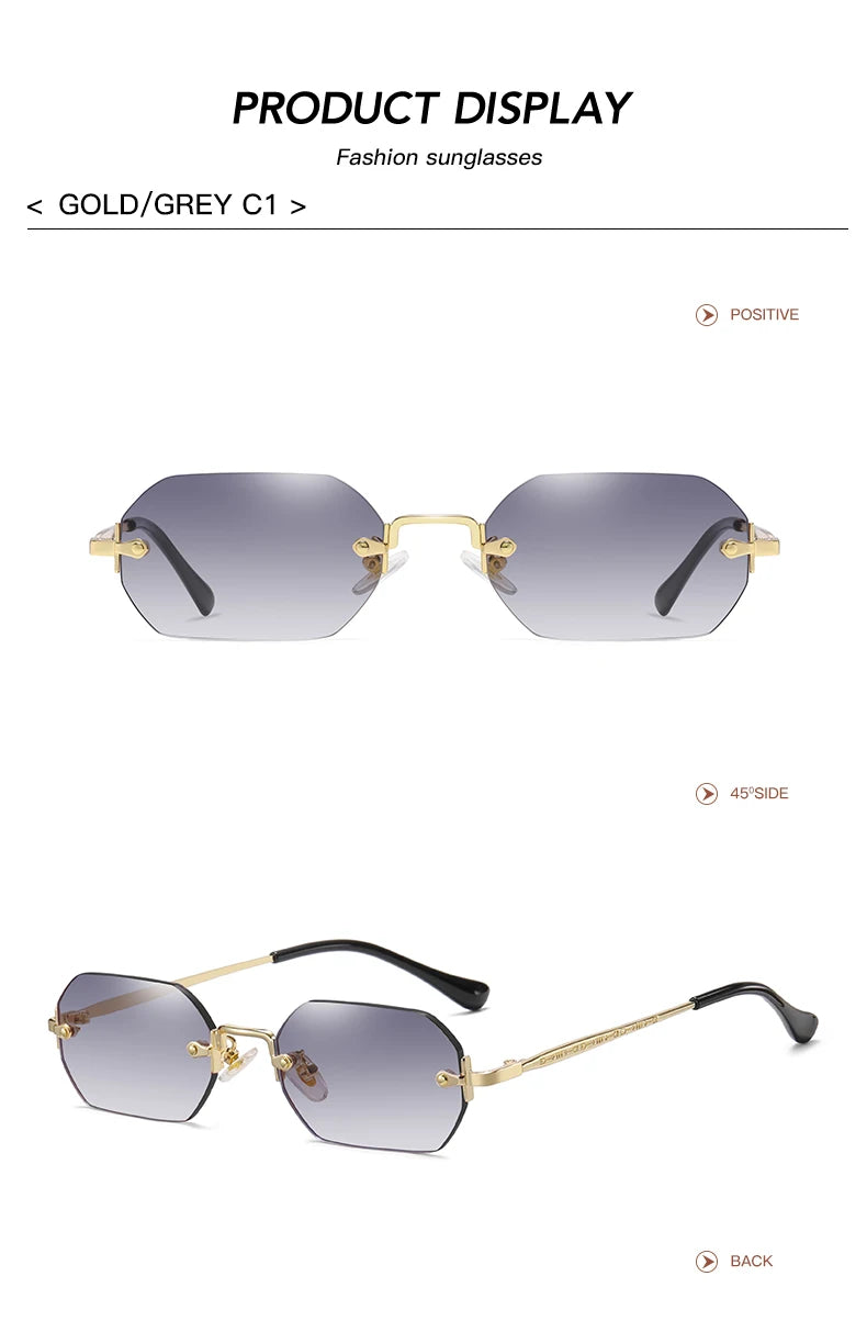 Ramitos Polygon Sonnenbrille - rahmenloser Retro-Look