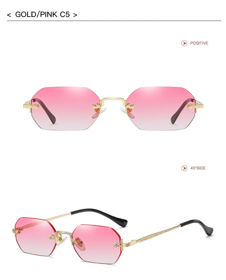 Ramitos Polygon Sonnenbrille - rahmenloser Retro-Look