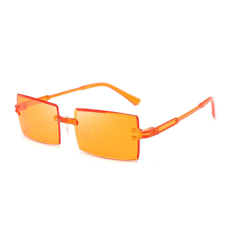 Trendige Rahmenlose Designer Sonnenbrille – UV400 Square Shades für Damen & Herren