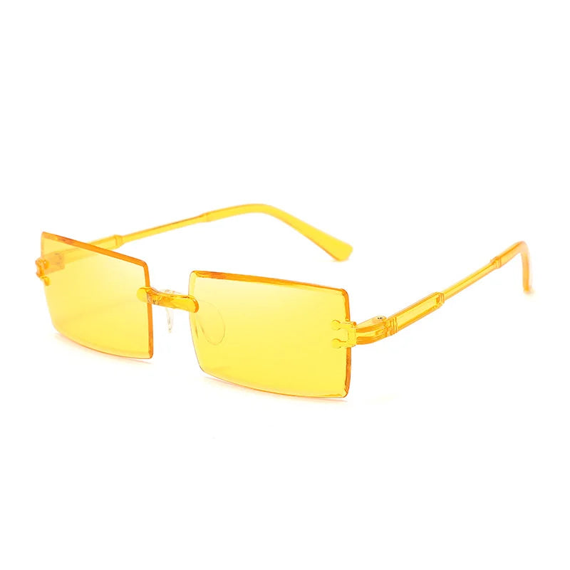 Trendige Rahmenlose Designer Sonnenbrille – UV400 Square Shades für Damen & Herren