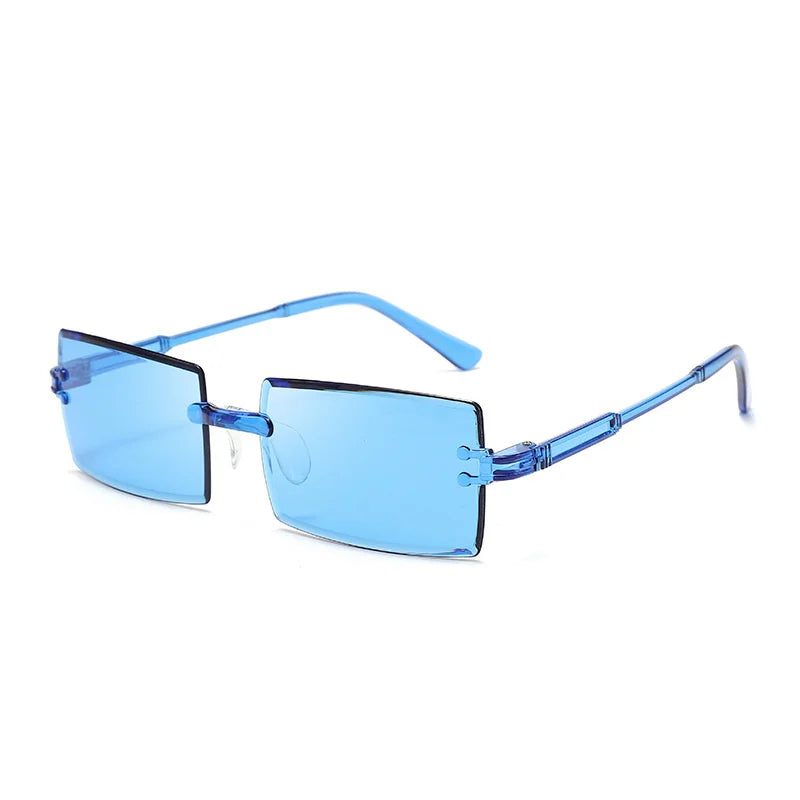 Trendige Rahmenlose Designer Sonnenbrille – UV400 Square Shades für Damen & Herren
