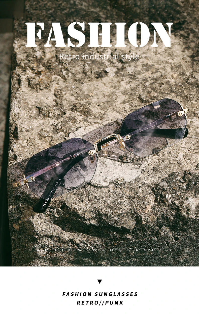 Ramitos Polygon Sonnenbrille - rahmenloser Retro-Look
