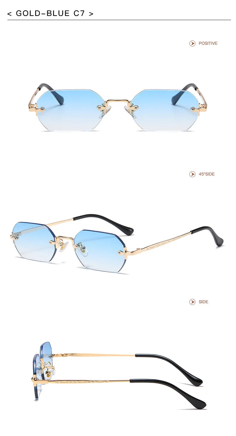 Ramitos Polygon Sonnenbrille - rahmenloser Retro-Look