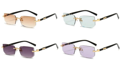 Trendige Rahmenlose Designer Sonnenbrille – UV400 Square Shades für Damen & Herren