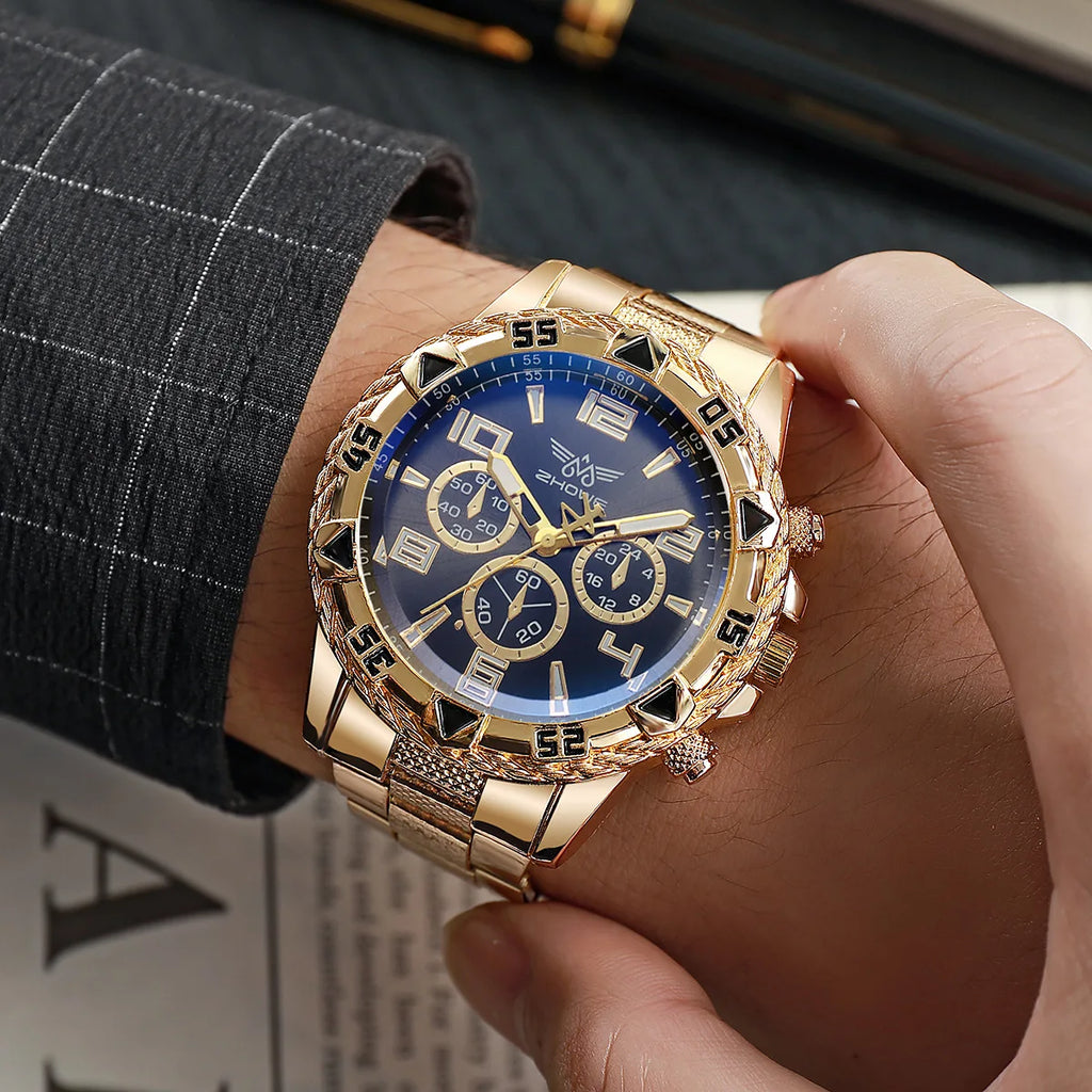 Herren Armbanduhr Luxus – Edelstahl Business Sport Quarzuhr