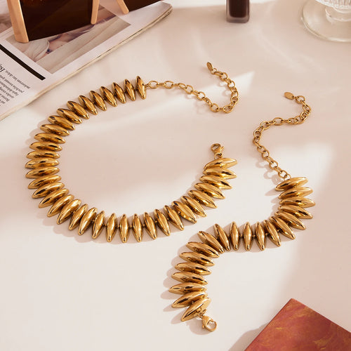 Gold und Silber Schmuckset mit Halskette und Armband