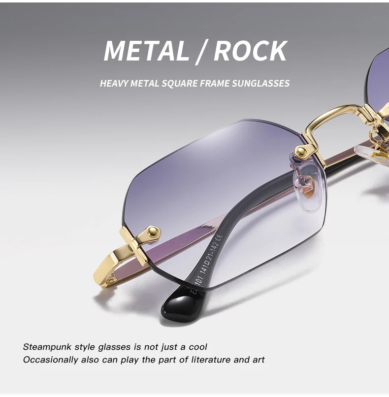 Ramitos Polygon Sonnenbrille - rahmenloser Retro-Look