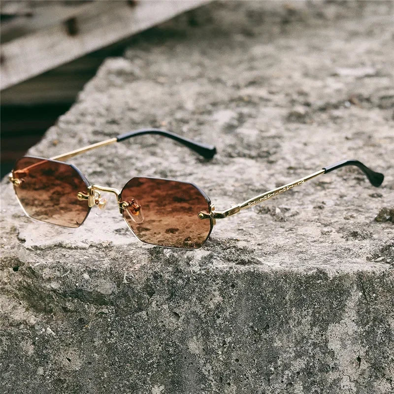 Ramitos Polygon Sonnenbrille - rahmenloser Retro-Look