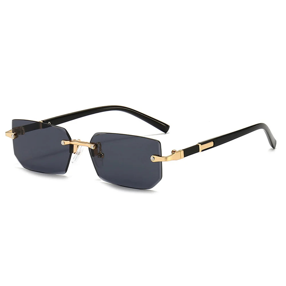 Trendige Rahmenlose Designer Sonnenbrille – UV400 Square Shades für Damen & Herren
