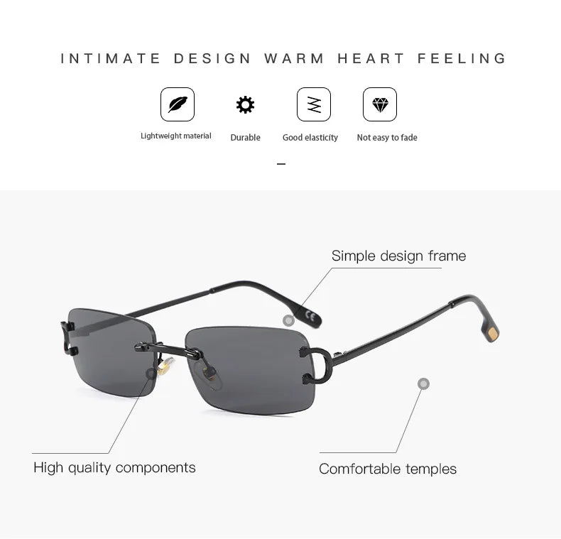 Square Sonnenbrille mit getönten Gläsern und Metallrahmen