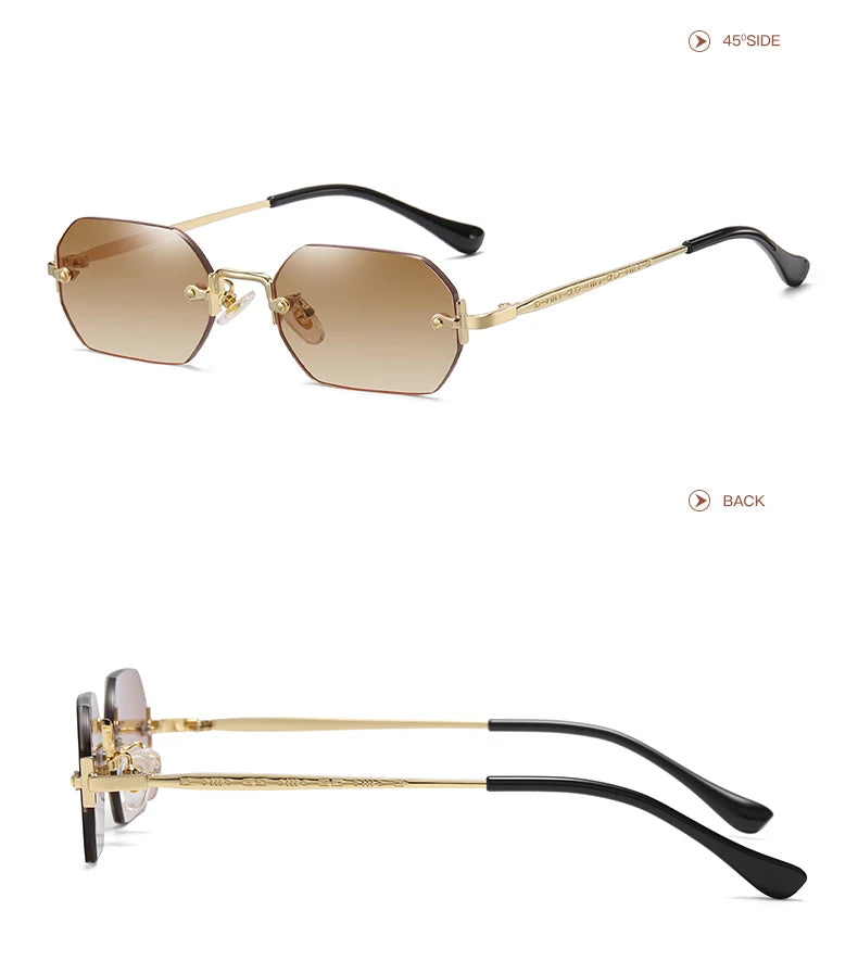 Ramitos Polygon Sonnenbrille - rahmenloser Retro-Look